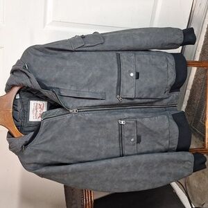 Levi’s Charcoal Bomber Jacket Faux Suede Men Size XXL